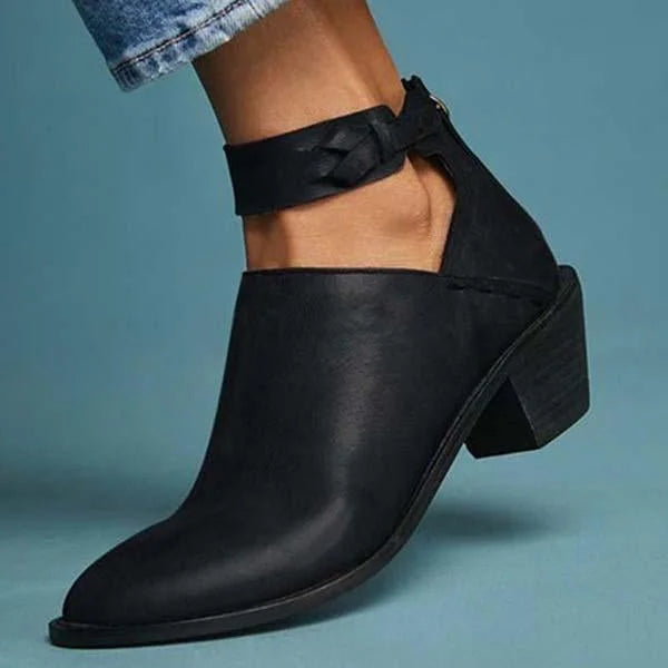 Block Heel Black Ankle Boots for Women – Stylish & Comfortable Booties