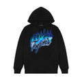 Bluza Trapstar Flame Print Hoodie - Black/Purple TRAPSTAR Bluzy