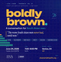 Promotional flyer for 'boldly brown' event with details on date, time, location, and organizers.