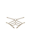 Bordelle Art Deco Ouvert Strap Caramel Satin 24k Gold Plated Detail Briefs - House Of Huntington