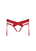 Bordelle Signature Satin Bondage Harness Open Back Red Brief - House Of Huntington