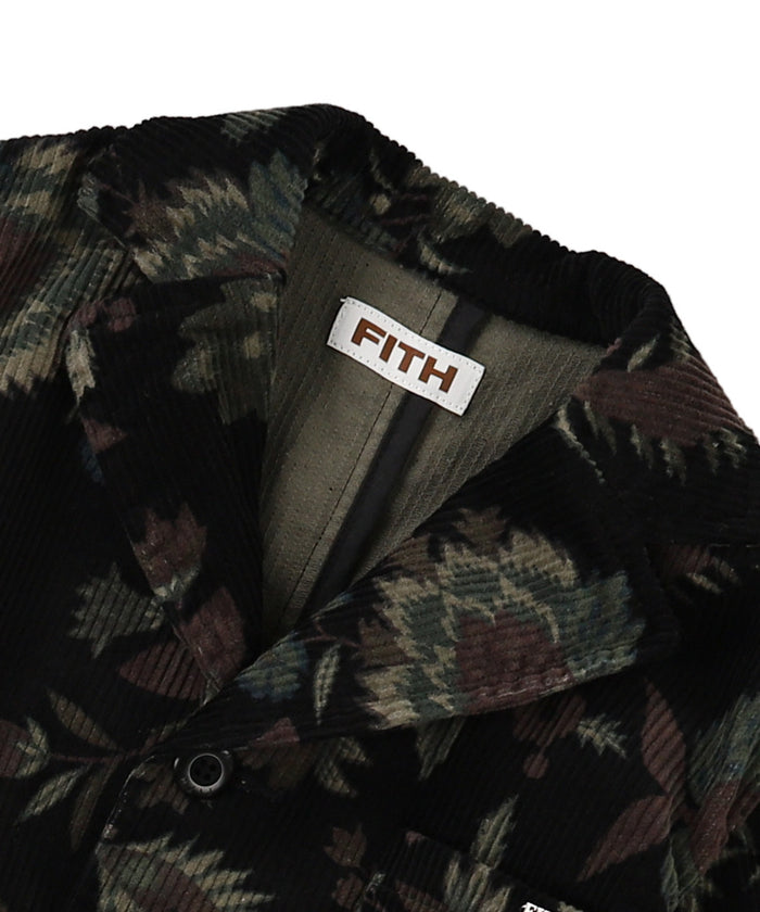 Botanical Print Corduroy Jacket
