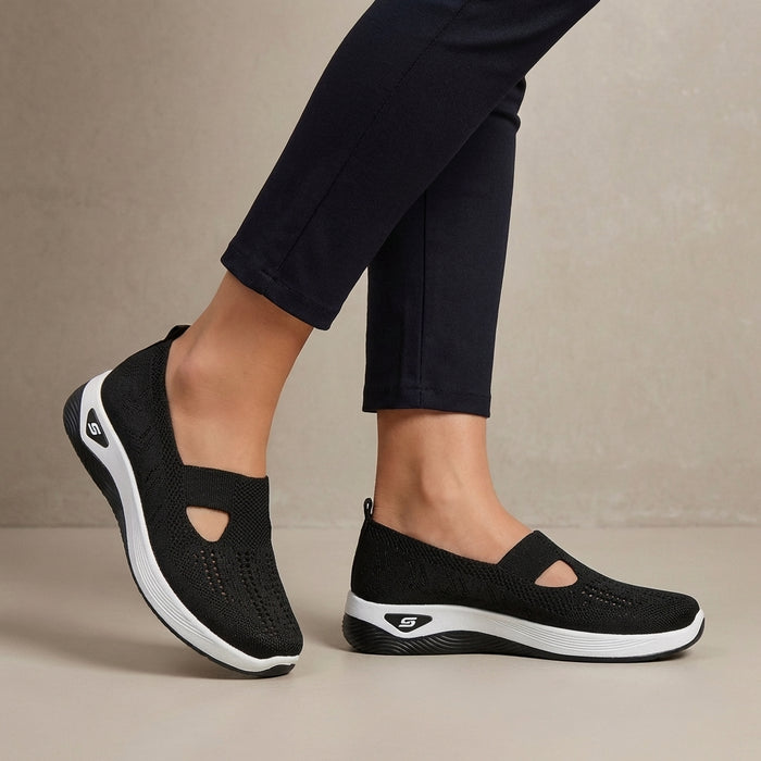 Breathable Knit Walking Sneakers – Lightweight Slip-On Comfort Shoes