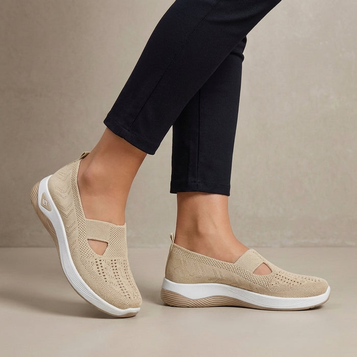Breathable Knit Walking Sneakers – Lightweight Slip-On Comfort Shoes