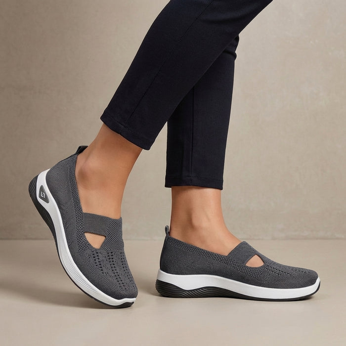 Breathable Knit Walking Sneakers – Lightweight Slip-On Comfort Shoes