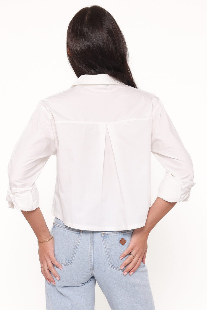 Petal and Pup USA TOPS Bronagh Cropped Button Up Shirt