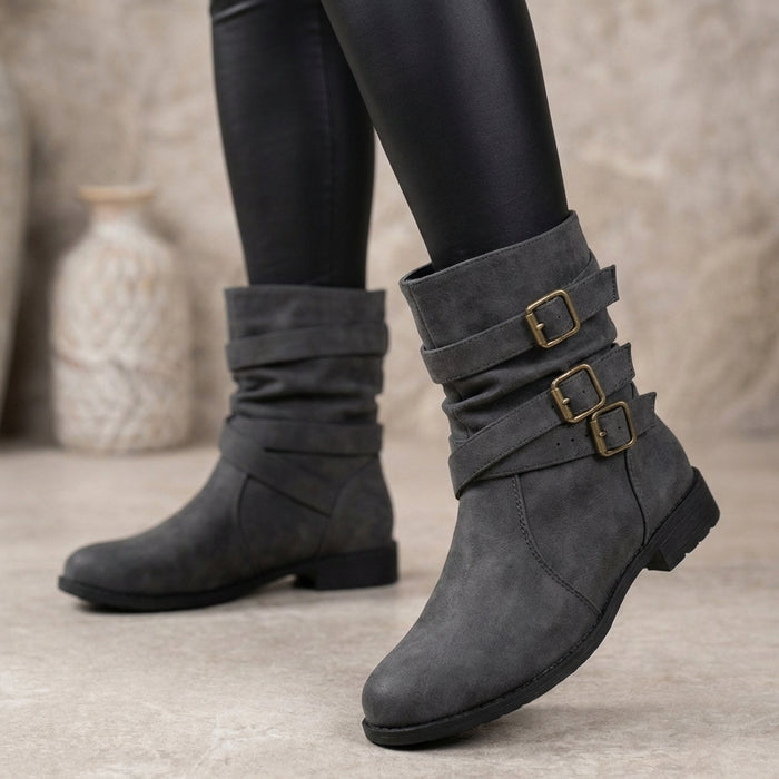 Buckle Ankle Boots for Women – Stylish & Comfortable