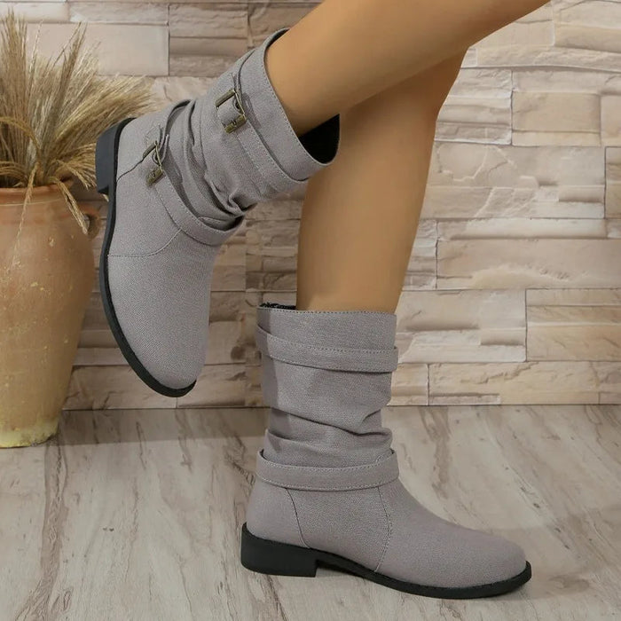 Black Buckle Ankle Boots for Women – Trendy & Comfortable Style