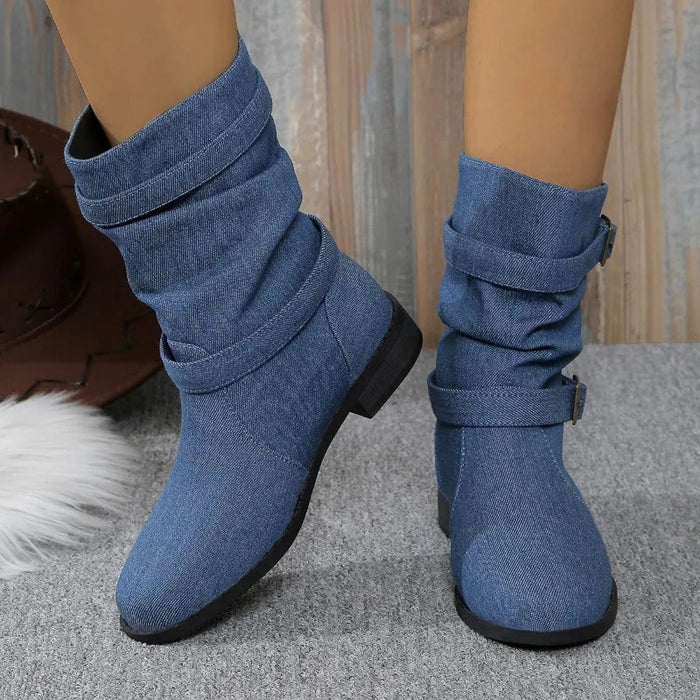Black Buckle Ankle Boots for Women – Trendy & Comfortable Style