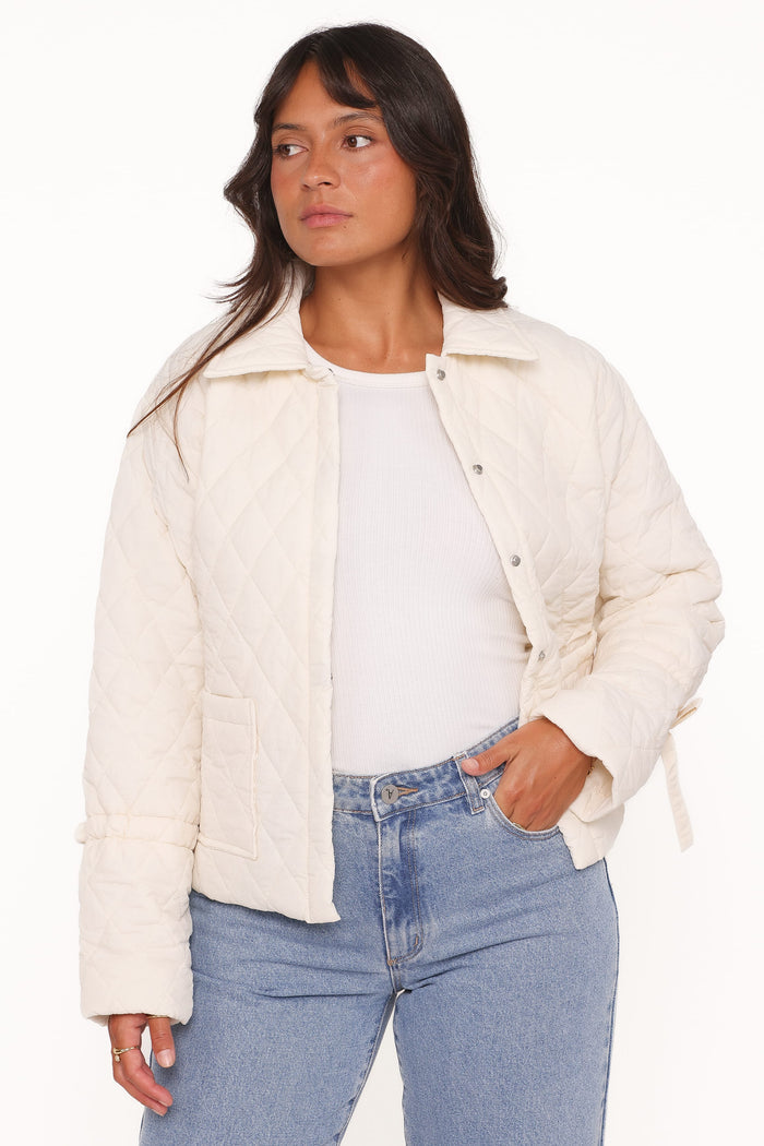 Petal and Pup USA OUTERWEAR Caitlin Quilted Jacket - Cream