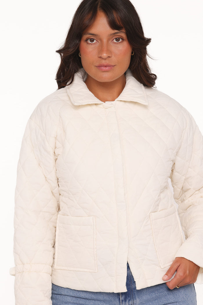 Petal and Pup USA OUTERWEAR Caitlin Quilted Jacket - Cream