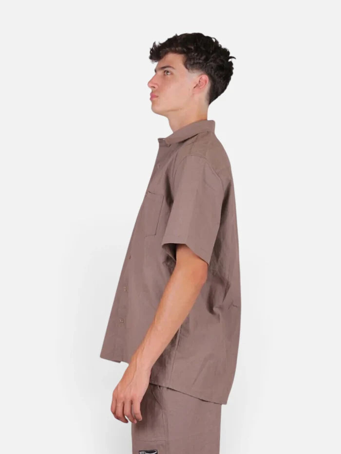 Camisa NTF Trapani Lino Chocolate