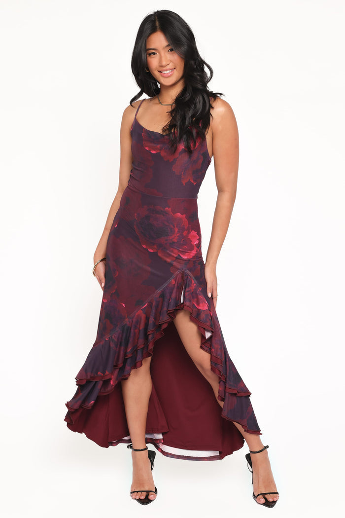 Petal and Pup USA DRESSES Carella Maxi Dress - Red Floral