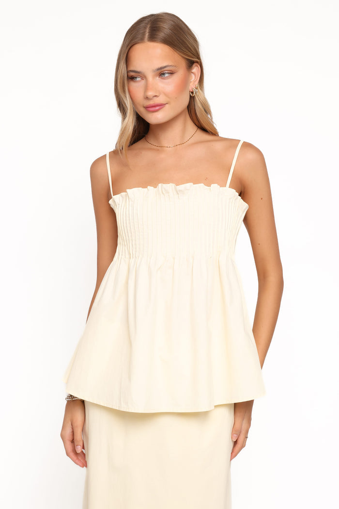 Petal and Pup USA TOPS Carson Pleated Top - Butter Yellow