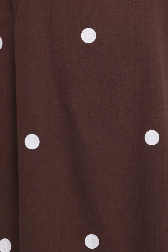 Petal and Pup USA DRESSES Chantelle Mini Dress - Chocolate Polka Dot
