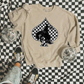 Checked Ace of Spades Bronc Crew neck Sweatshirt