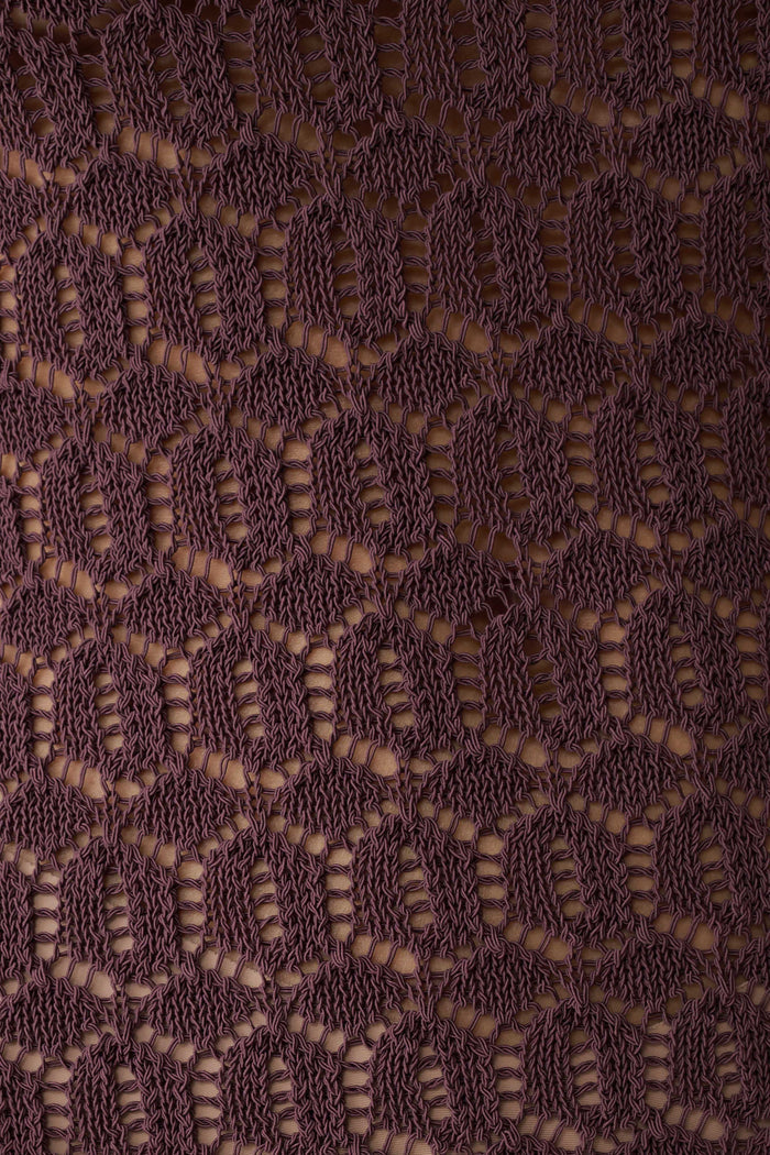 Cherly Knit Crochet Mini Dress - Chocolate