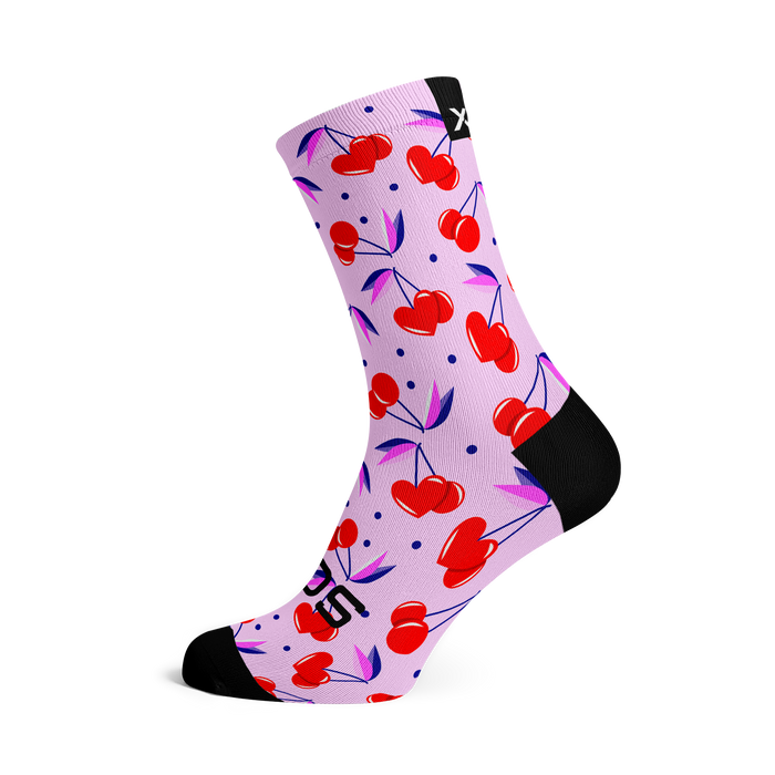 Cherry Pink Crew Socks