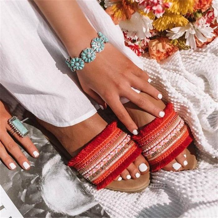 Chic Open-Toe Slippers for Women – Stylish & Comfortable Footwear