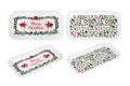 christmas treat and sandwich snacks tray with festive merry christmas and holly designs