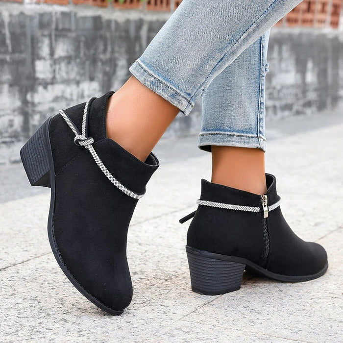 Chunky Heel Ankle Boots for Women – Stylish & Comfortable