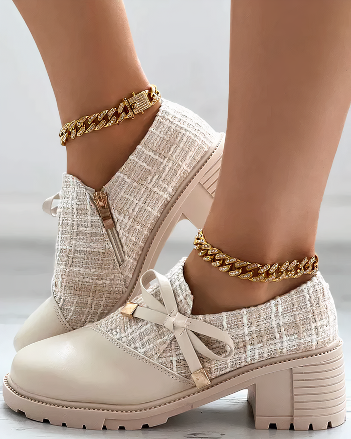 Chunky Black Heels for Women – Stylish & Comfortable Closed Toe Design