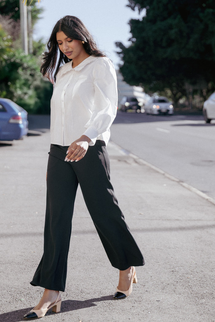 Petal and Pup USA BOTTOMS Clark Crepe Wide Leg Pant - Black