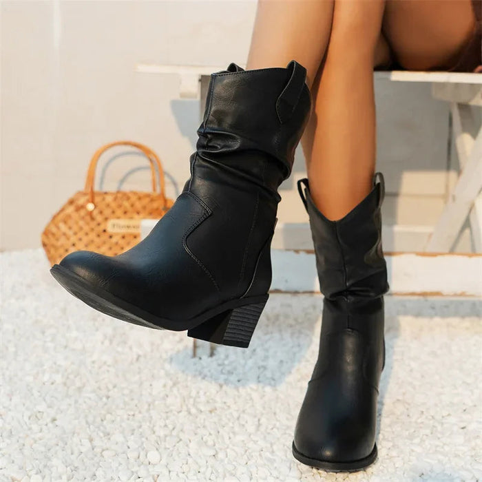 Classic Cowboy Ankle Boots for Women – Stylish & Versatile Western Footwear