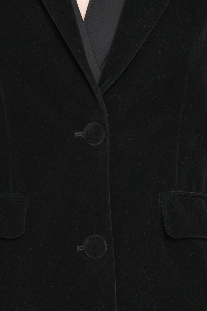 Petal and Pup USA OUTERWEAR Clive Velvet Blazer - Black