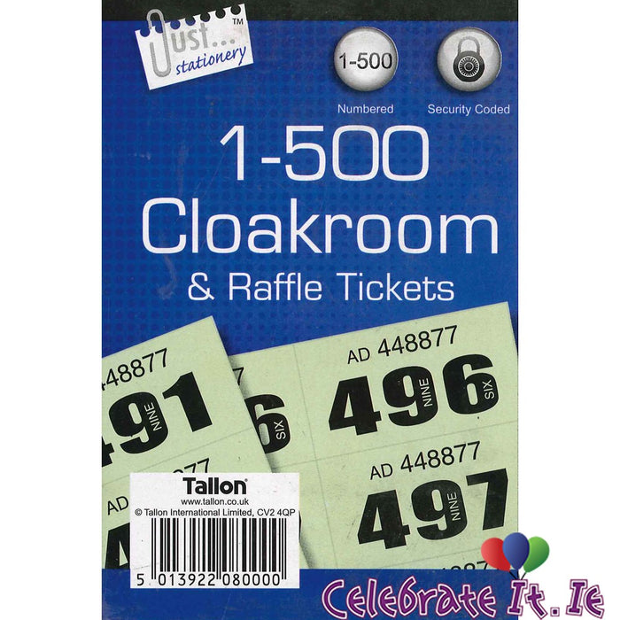 Cloakroom & Raffle Tickets Book