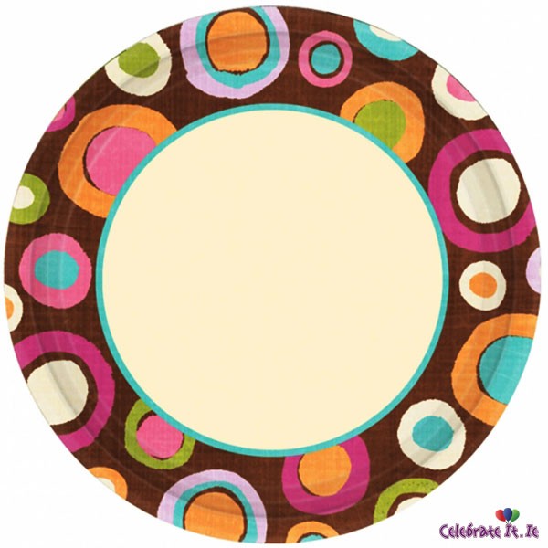Cocoa Dotted Paper Plates