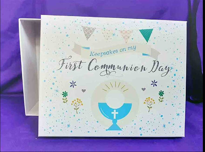 RELIGIOUS COMMUNION KEEPSAKE BOX.