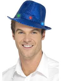 Blue Light-up Trilby Sequins