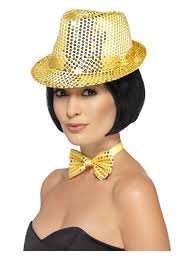 Gold Sequin Trilby Hat