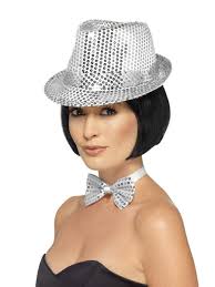 Silver Sequin Trilby Hat