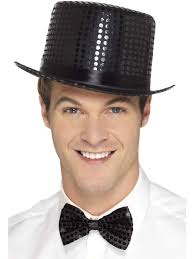 Black Sequin Top Hat