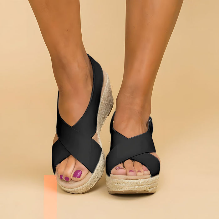 Criss-Cross Espadrille Wedge Sandals for Women – Stylish & Comfortable Summer Footwear
