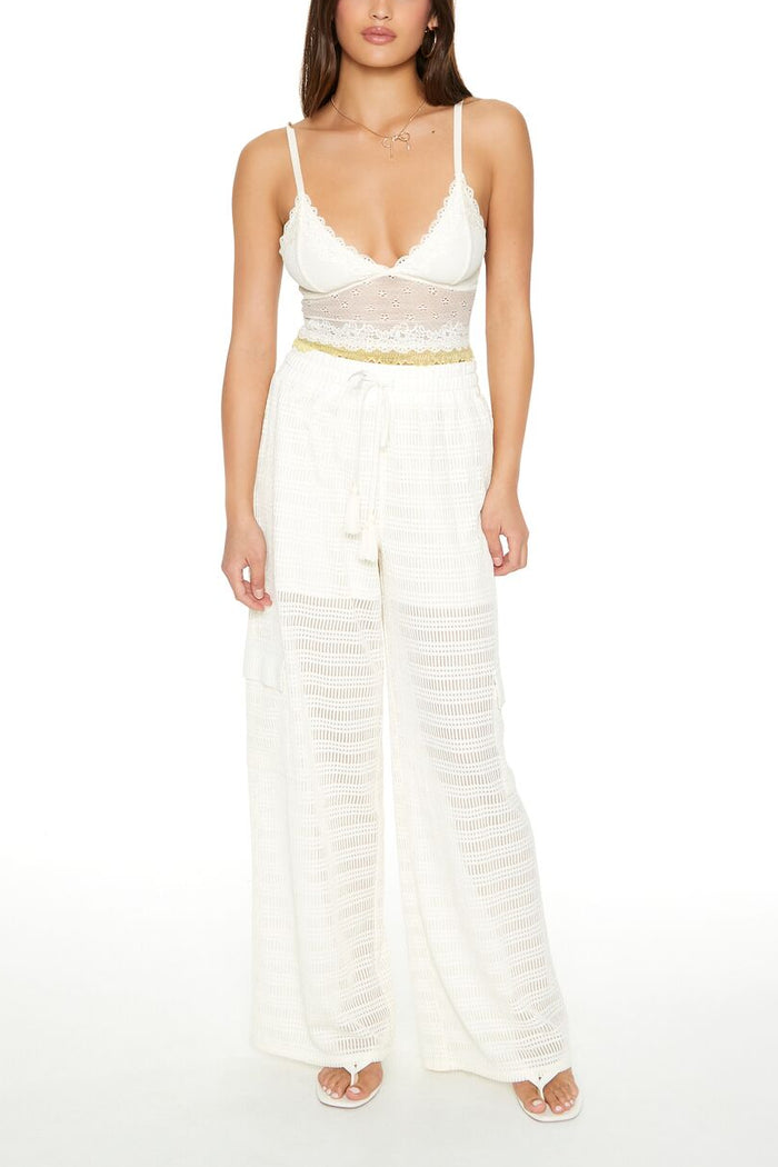 Crochet Striped Cargo Pants