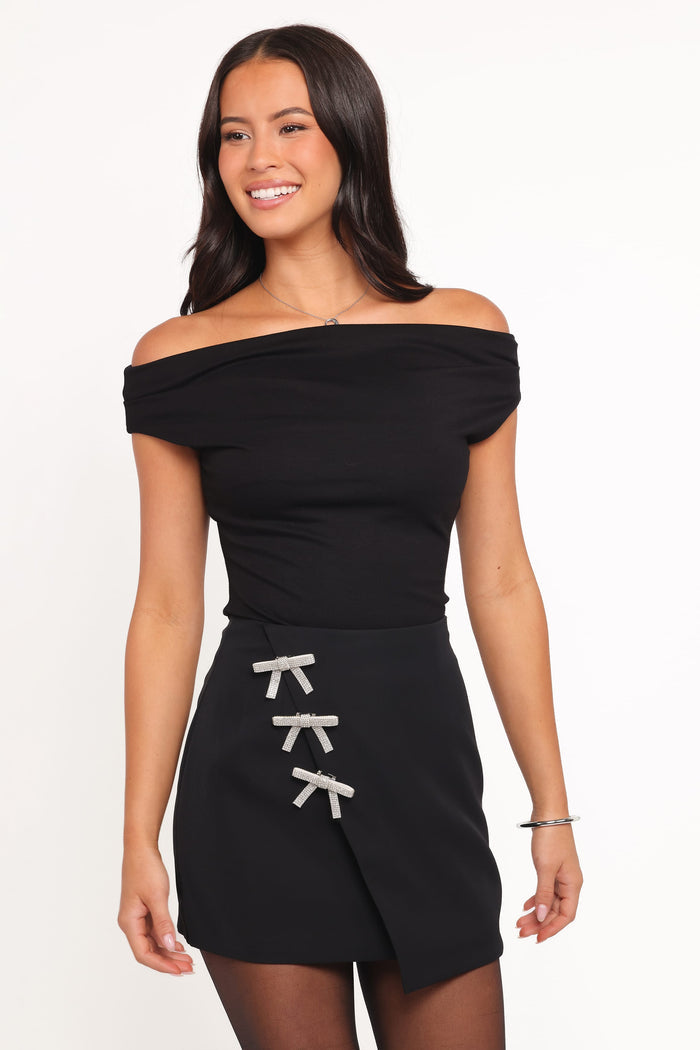 Petal and Pup USA TOPS Darina Off Shoulder Top - Black