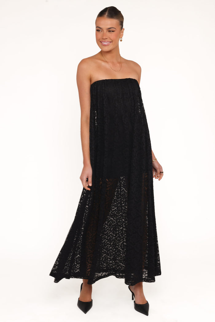 Petal and Pup USA DRESSES Davina Maxi Dress - Black Lace
