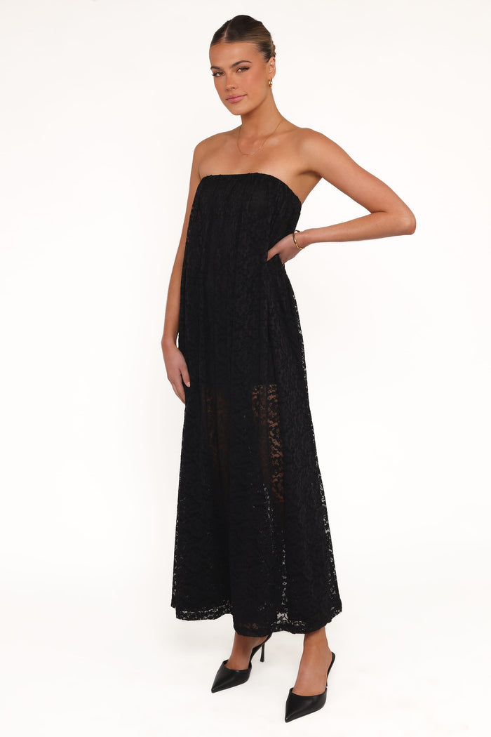 Petal and Pup USA DRESSES Davina Maxi Dress - Black Lace