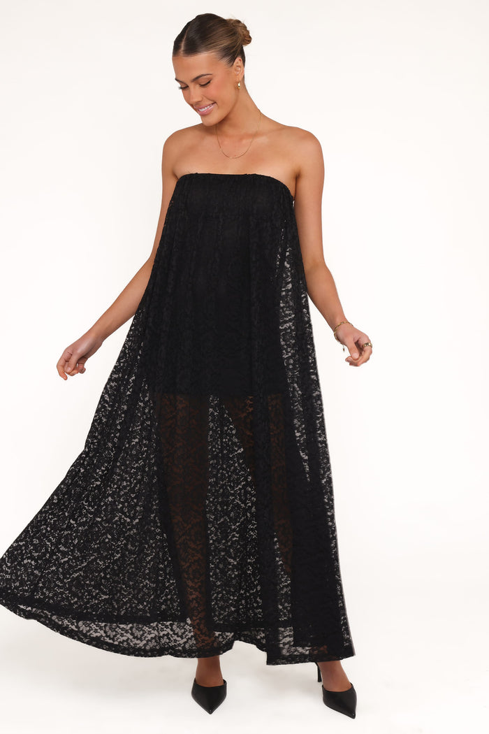 Petal and Pup USA DRESSES Davina Maxi Dress - Black Lace