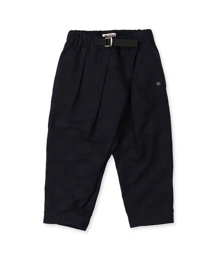 Denim and Coin Dot Jacquard Assymetry Pants
