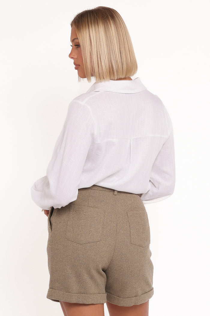 Petal and Pup USA BOTTOMS Denise Tailored Shorts - Taupe