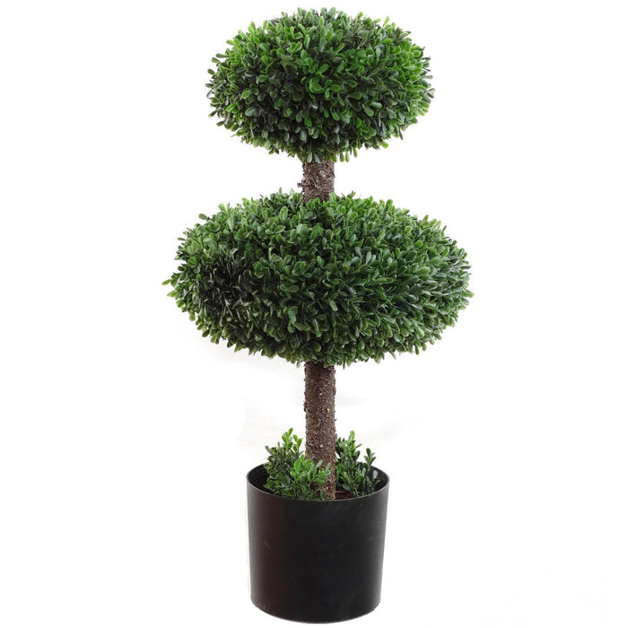 Boxwood Topiary Double  Artificial UV Indoor Outdoor 27" Topiaries ArtificialFlowers