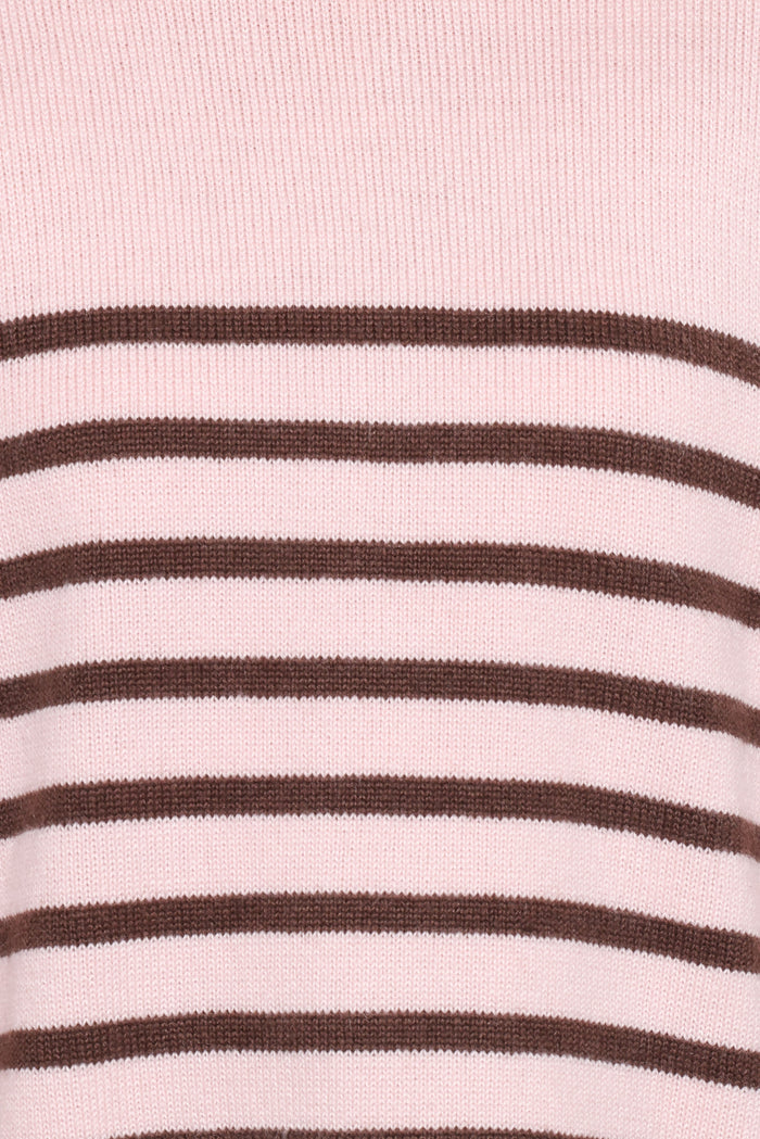 Petal and Pup USA KNITWEAR Eleanora Striped Knit Pullover Sweater - Pink
