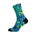 Electric Leopard Blue Crew Socks