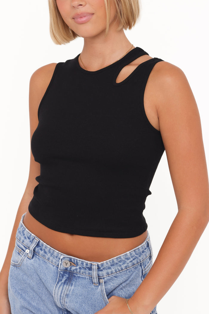 Petal and Pup USA TOPS Elira Cut Out Tank - Black