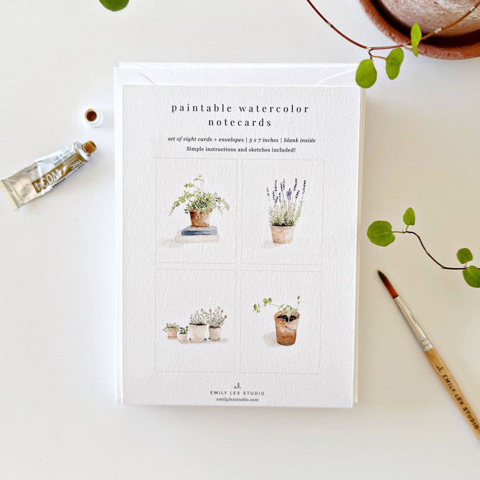 Emily Lex Studios: Potted Plants Paintable Notecards