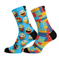Emoji & Blocks Kids Crew Socks Combo
